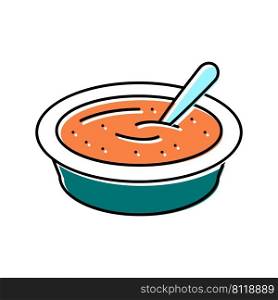 soup cooked carrot ingredient color icon vector. soup cooked carrot ingredient sign. isolated symbol illustration. soup cooked carrot ingredient color icon vector illustration