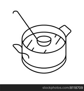 soup cooking from tomato line icon vector. soup cooking from tomato sign. isolated contour symbol black illustration. soup cooking from tomato line icon vector illustration