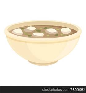 Soup icon cartoon vector. Green food. Japan plate. Soup icon cartoon vector. Green food