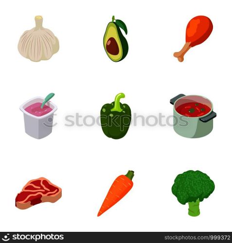 Soup icons set. Cartoon set of 9 soup vector icons for web isolated on white background. Soup icons set, cartoon style