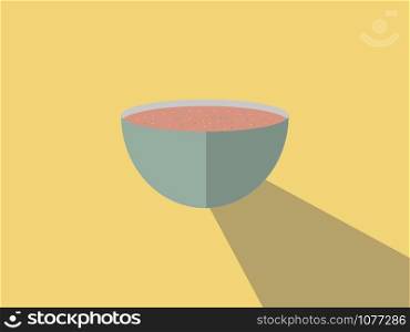 Soup in bowl, illustration, vector on white background.