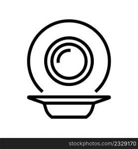 soup plate line icon vector. soup plate sign. isolated contour symbol black illustration. soup plate line icon vector illustration