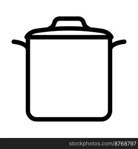 soup pot cooking line icon vector. soup pot cooking sign. isolated contour symbol black illustration. soup pot cooking line icon vector illustration