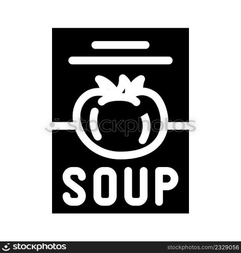 soup tomato package glyph icon vector. soup tomato package sign. isolated contour symbol black illustration. soup tomato package glyph icon vector illustration
