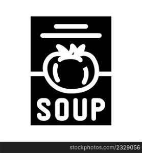 soup tomato package glyph icon vector. soup tomato package sign. isolated contour symbol black illustration. soup tomato package glyph icon vector illustration
