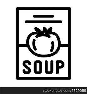 soup tomato package line icon vector. soup tomato package sign. isolated contour symbol black illustration. soup tomato package line icon vector illustration