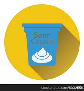 Sour cream icon. Flat color design. Vector illustration.