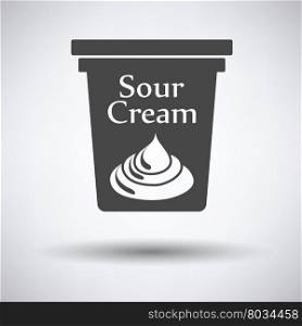 Sour cream icon on gray background, round shadow. Vector illustration.