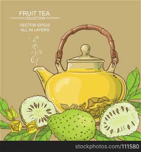 soursop tea vector background. soursop tea vector background on color background