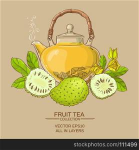 soursop tea vector illstraton. soursop tea vector background on color background