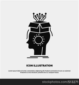 sousveillance, Artificial, brain, digital, head Icon. glyph vector gray symbol for UI and UX, website or mobile application. Vector EPS10 Abstract Template background