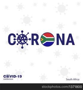 South Africa Coronavirus Typography. COVID-19 country banner. Stay home, Stay Healthy. Take care of your own health