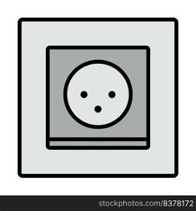 South Africa Electrical Socket Icon. Editable Bold Outline With Color Fill Design. Vector Illustration.