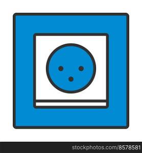 South Africa Electrical Socket Icon. Editable Bold Outline With Color Fill Design. Vector Illustration.