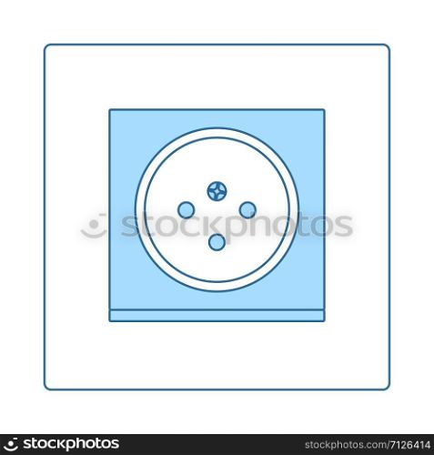 South Africa Electrical Socket Icon. Thin Line With Blue Fill Design. Vector Illustration.