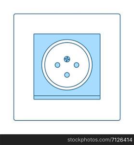 South Africa Electrical Socket Icon. Thin Line With Blue Fill Design. Vector Illustration.