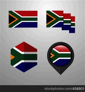 South Africa flag design set vector