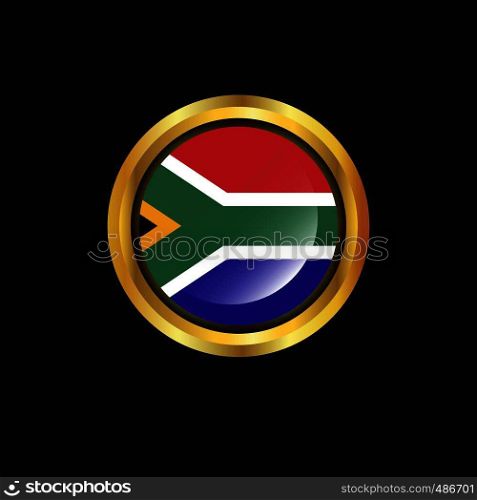 South Africa flag Golden button