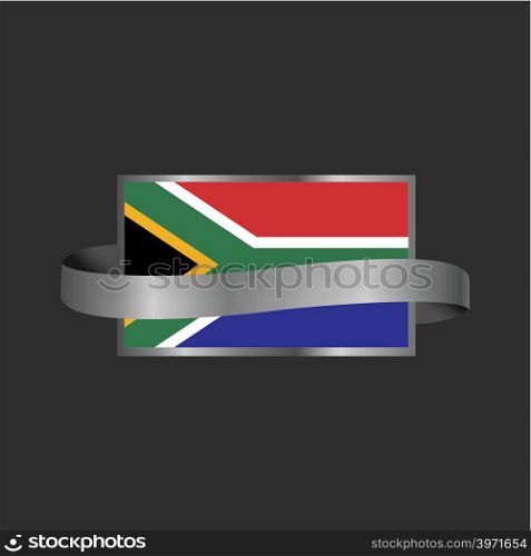South Africa flag Ribbon banner design