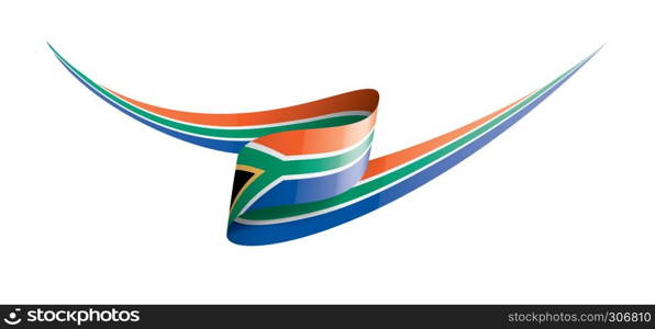 south africa national flag, vector illustration on a white background. south africa flag, vector illustration on a white background