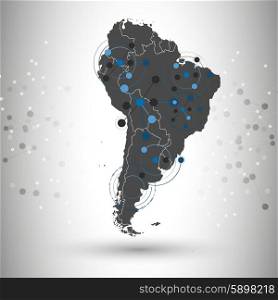 South America map vector illustration, background for communication