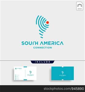 south america signal logo design vector internet wifi symbol icon illustration. south america signal logo design vector internet wifi symbol icon
