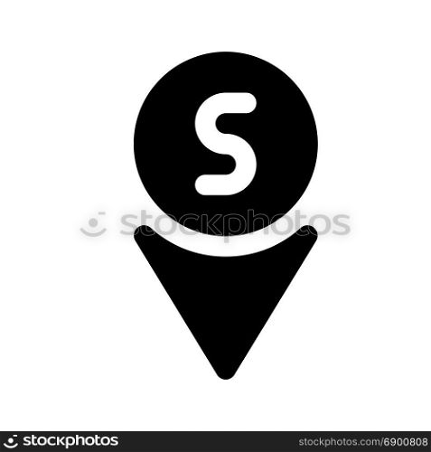 south direction, icon on isolated background