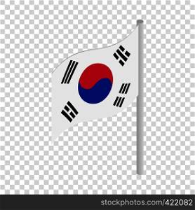 South Korea flag isometric icon 3d on a transparent background vector illustration. South Korea flag isometric icon
