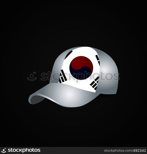 South Korea Flag on Cap. Vector EPS10 Abstract Template background