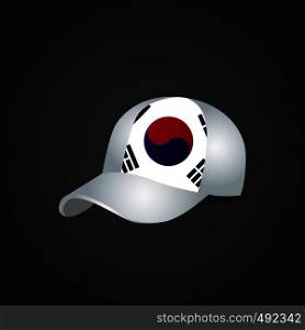 South Korea Flag on Cap. Vector EPS10 Abstract Template background