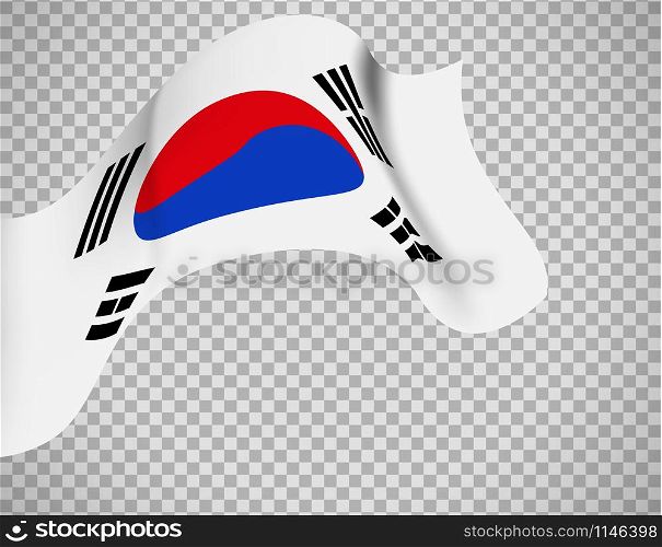 South Korea flag on transparent background. Vector illustration. South Korea flag on transparent background