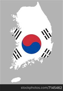South Korea Map Flag Vector illustration Eps 10. South Korea Map Flag Vector