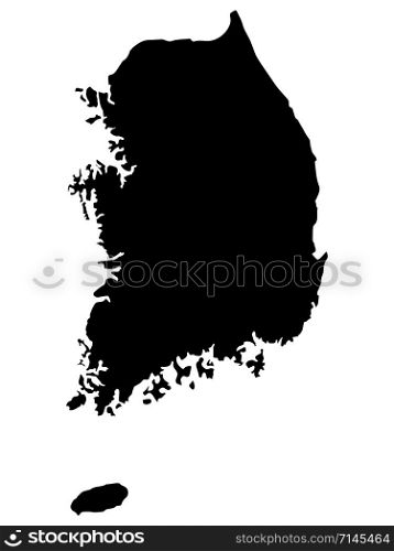 South Korea Map silhouette Vector illustration Eps 10.. South Korea Map silhouette Vector