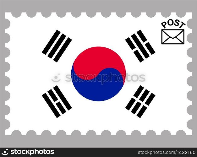 South Korea national country flag. original colors and proportion. Simply vector illustration background. Isolated symbols and object for design, education, learning, postage stamps and coloring book, marketing. From world set