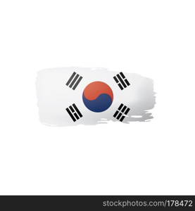 South Korean flag, vector illustration on a white background. South Korean flag, vector illustration on a white background.