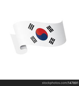 South Korean national flag, vector illustration on a white background. South Korean flag, vector illustration on a white background