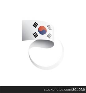 South Korean national flag, vector illustration on a white background. South Korean flag, vector illustration on a white background