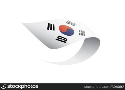 South Korean national flag, vector illustration on a white background. South Korean flag, vector illustration on a white background