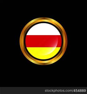 South Ossetia flag Golden button