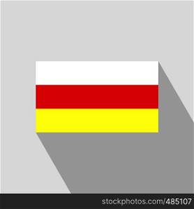 South Ossetia flag Long Shadow design vector