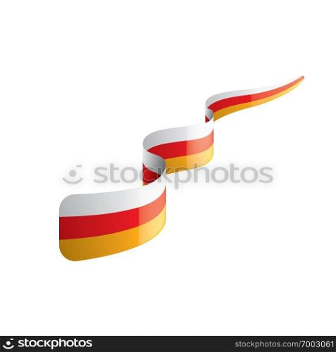 South Ossetia flag, vector illustration on a white background. South Ossetia flag, vector illustration on a white background.