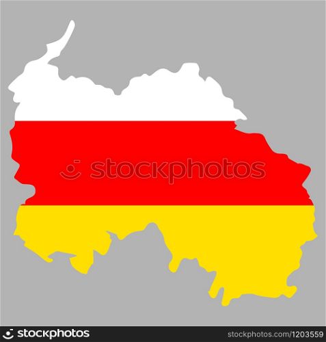 South Ossetia map flag vector illustration eps 10.. South Ossetia map flag vector