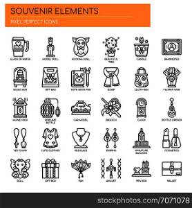 Souvenir Elements , Thin Line and Pixel Perfect Icons