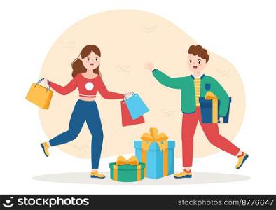 Souvenir Shop with Various the Gifts, Decorative Vases and Jewelry to Share by Friends or Family in Flat Cartoon Hand Drawn Templates Illustration