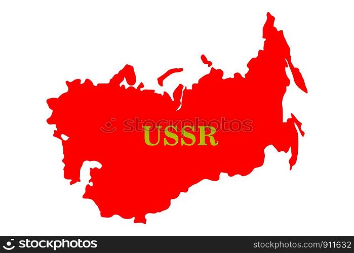 Soviet Union, USSR, map with flag Vector illustration. Soviet Union, USSR, map with flag