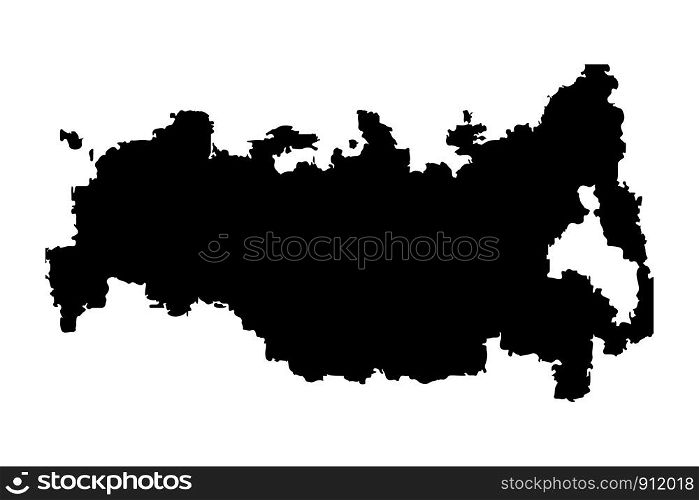 Soviet Union,USSR silhouette map. Vector illustration. Soviet Union, USSR silhouette map