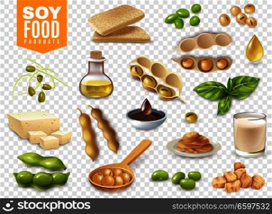 Soy Food Products Transparent Set