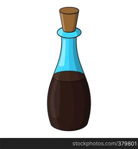Soy sauce bottle icon. Cartoon illustration of soy sauce bottle vector icon for web. Soy sauce bottle icon, cartoon style