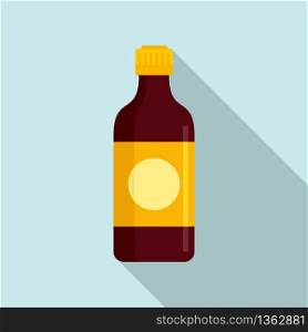 Soy sauce bottle icon. Flat illustration of soy sauce bottle vector icon for web design. Soy sauce bottle icon, flat style