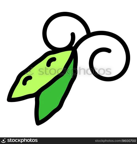 Soy vegetable icon outline vector. Food soya. Soybean plant color flat. Soy vegetable icon vector flat